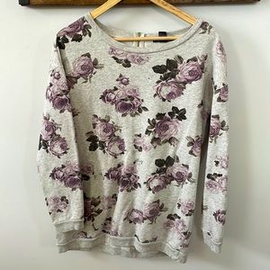 Cute purple rose sweater size small